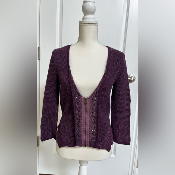 Freepeople Cropped Zip Front Sweater - Picture 1 of 7